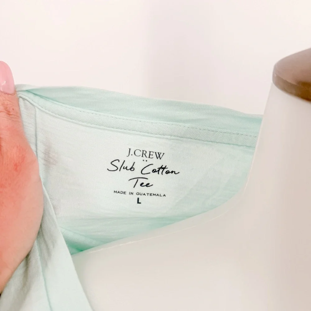 J. Crew Soft Mint V-Neck Tee